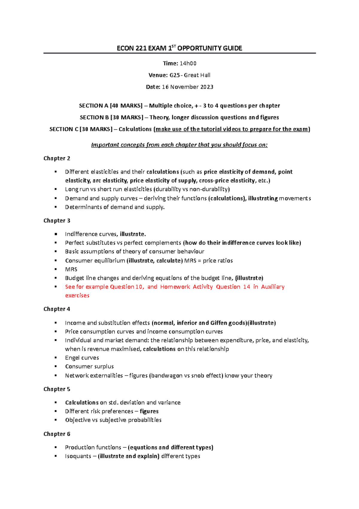 Exam guide - ECON 221 2023 - ECON 221 EXAM 1ST OPPORTUNITY GUIDE Time ...