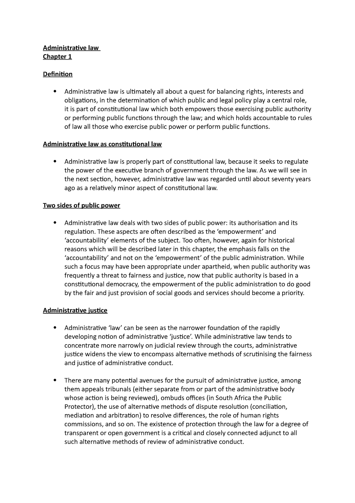 Administrative law chapter 1 - Administrative law Chapter 1 Definition ...