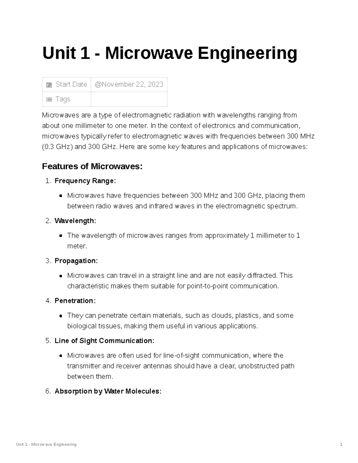 Unit 1 Microwave Engineering Unit 1 Microwave Engineering Start