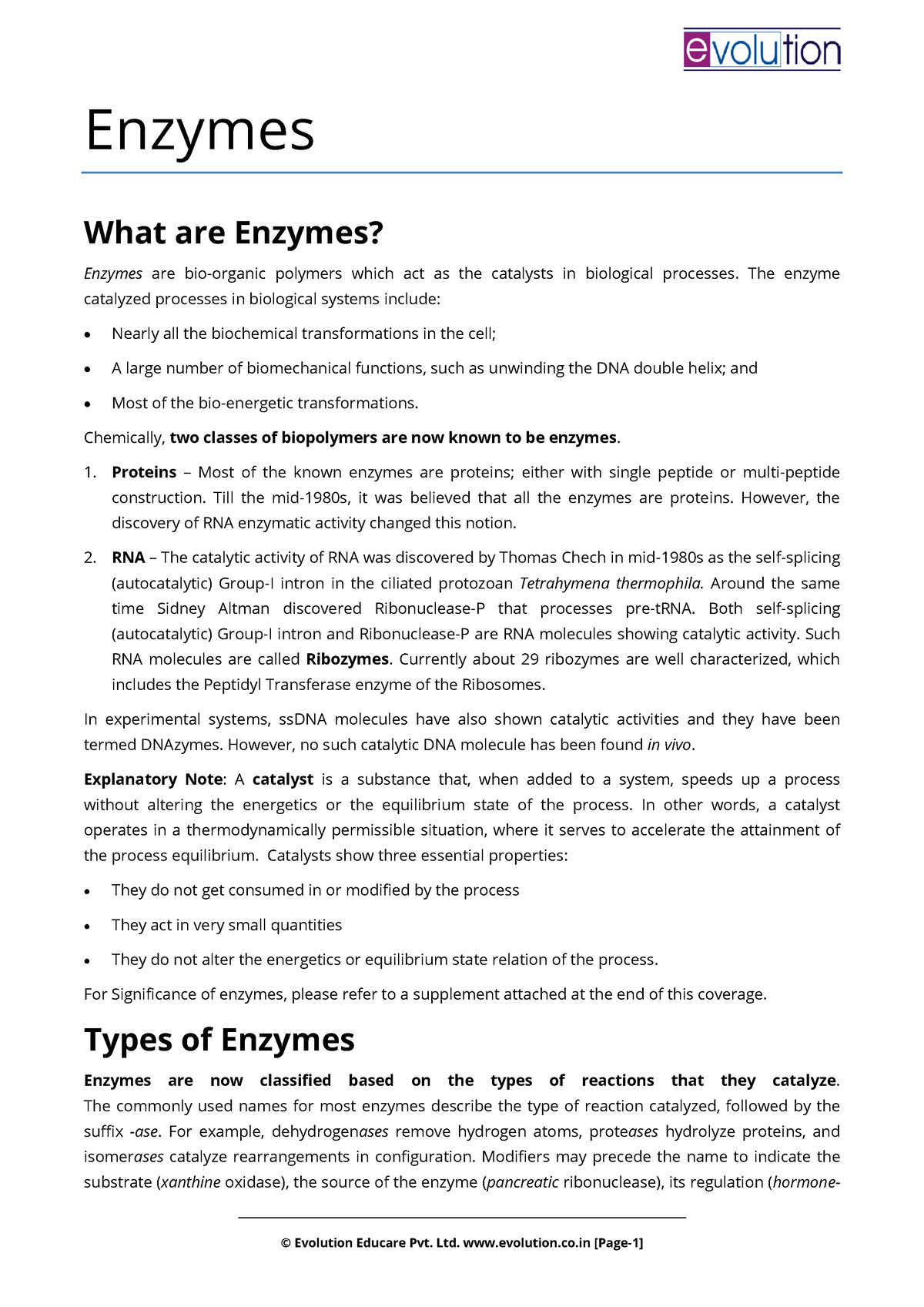 Biochem Class 4 Enzymes And Vitamins,coenzymes - - Studocu