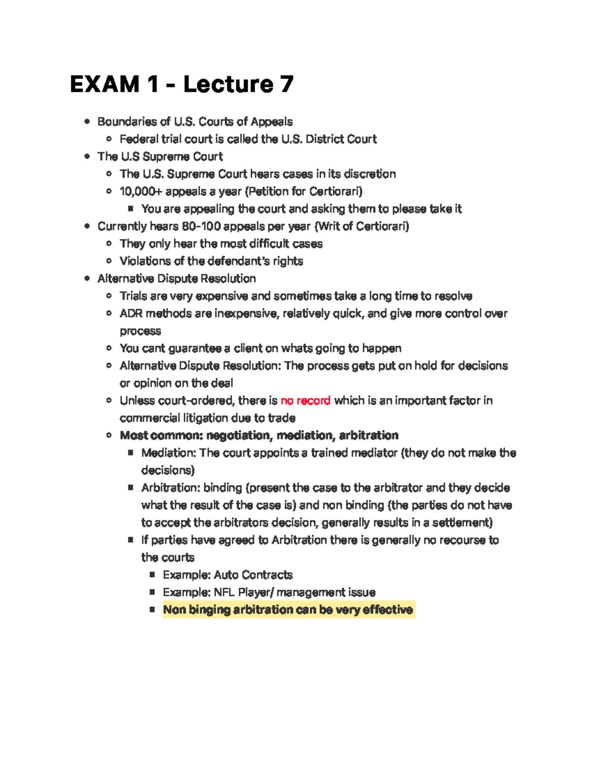 EXAM 1 - Lecture 7 - EXAM 1 - Lecture 7 Boundaries Of U. Courts Of ...