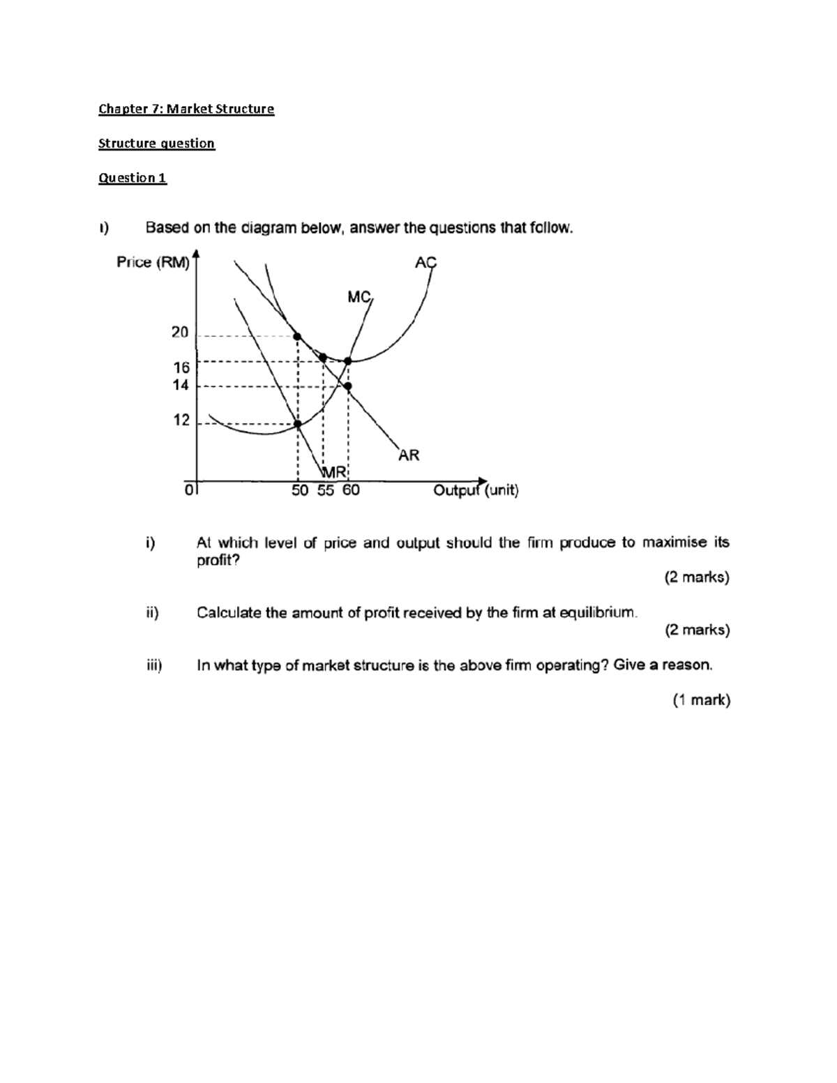 PYQ 7 Market Structure - sarjana muda perakaunan - Chapter 7: Market ...