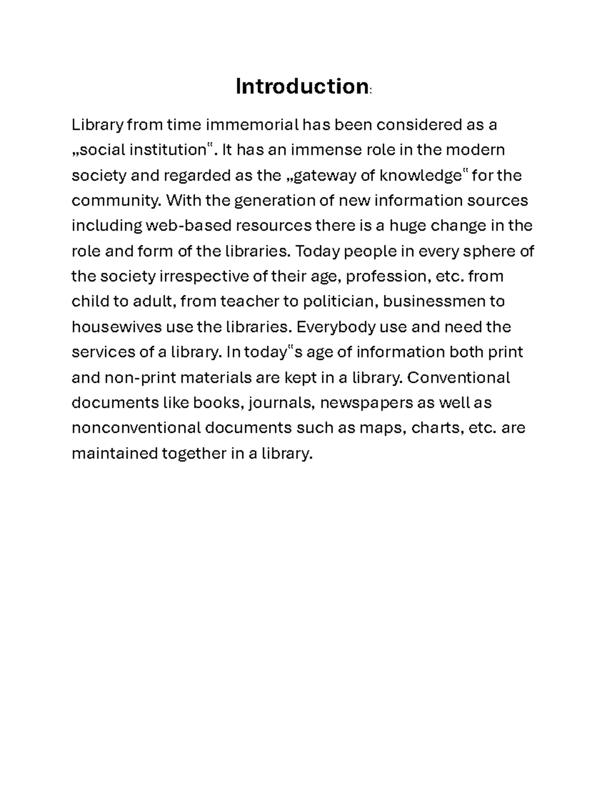 Document (7)-1 - Nit - Introduction: Library from time immemorial has ...