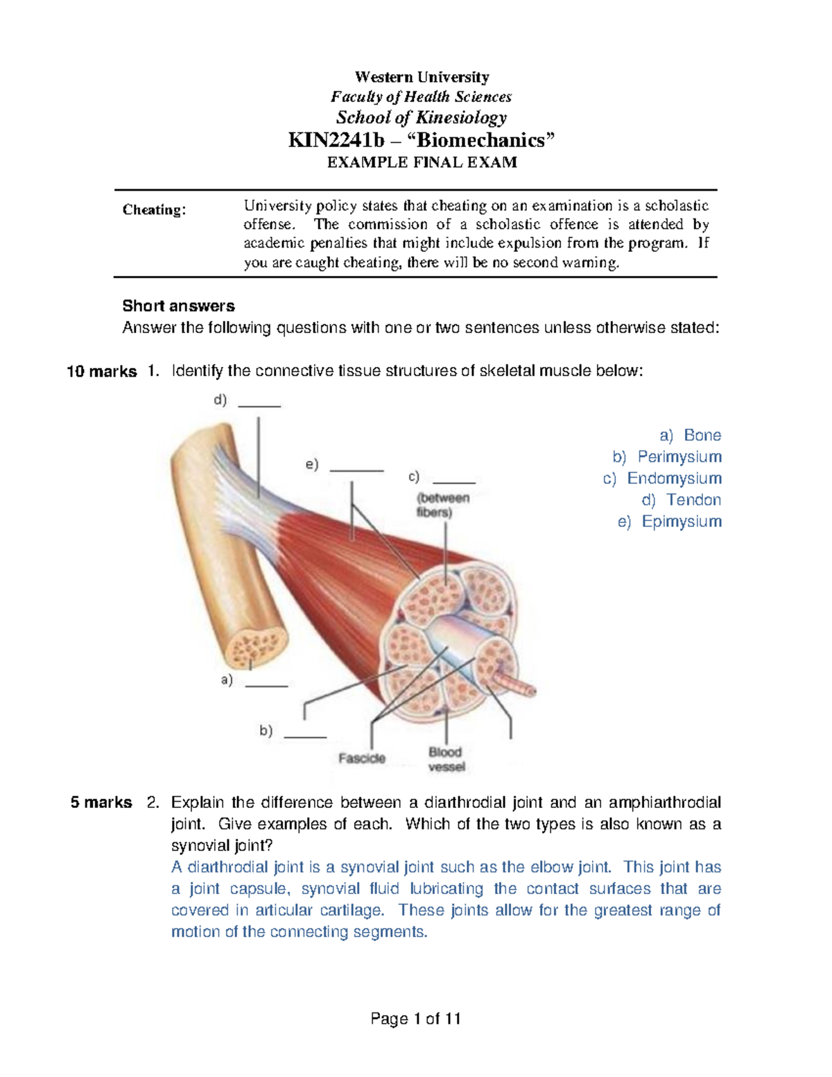 Final Exam Review - Western University Faculty Of Health Sciences ...