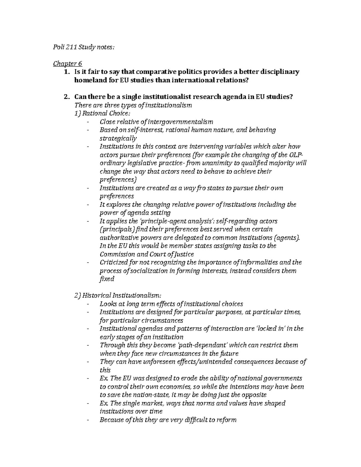 Poli 211 Study notes - Poli 211 Study notes: Chapter 6 1. Is it fair to ...