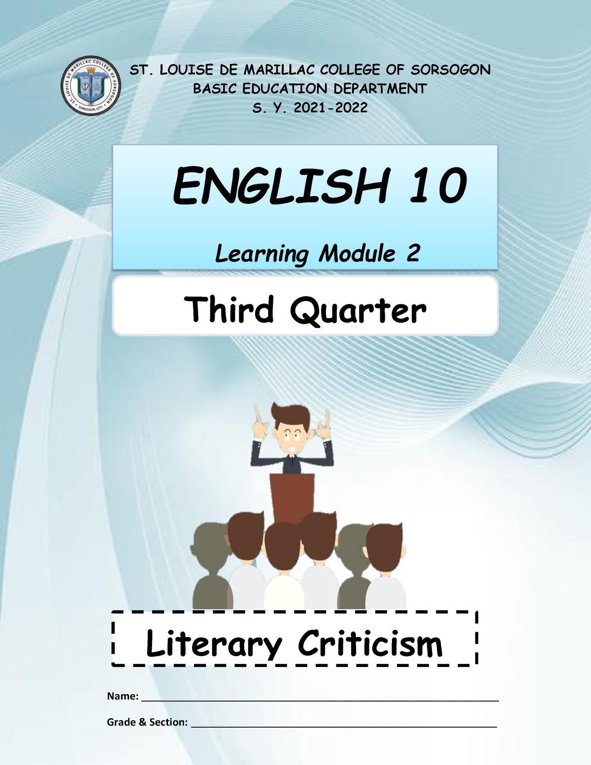 English 10 Module 2 (3rd) - SLMCS BED English 10 Learning Module 120 ...