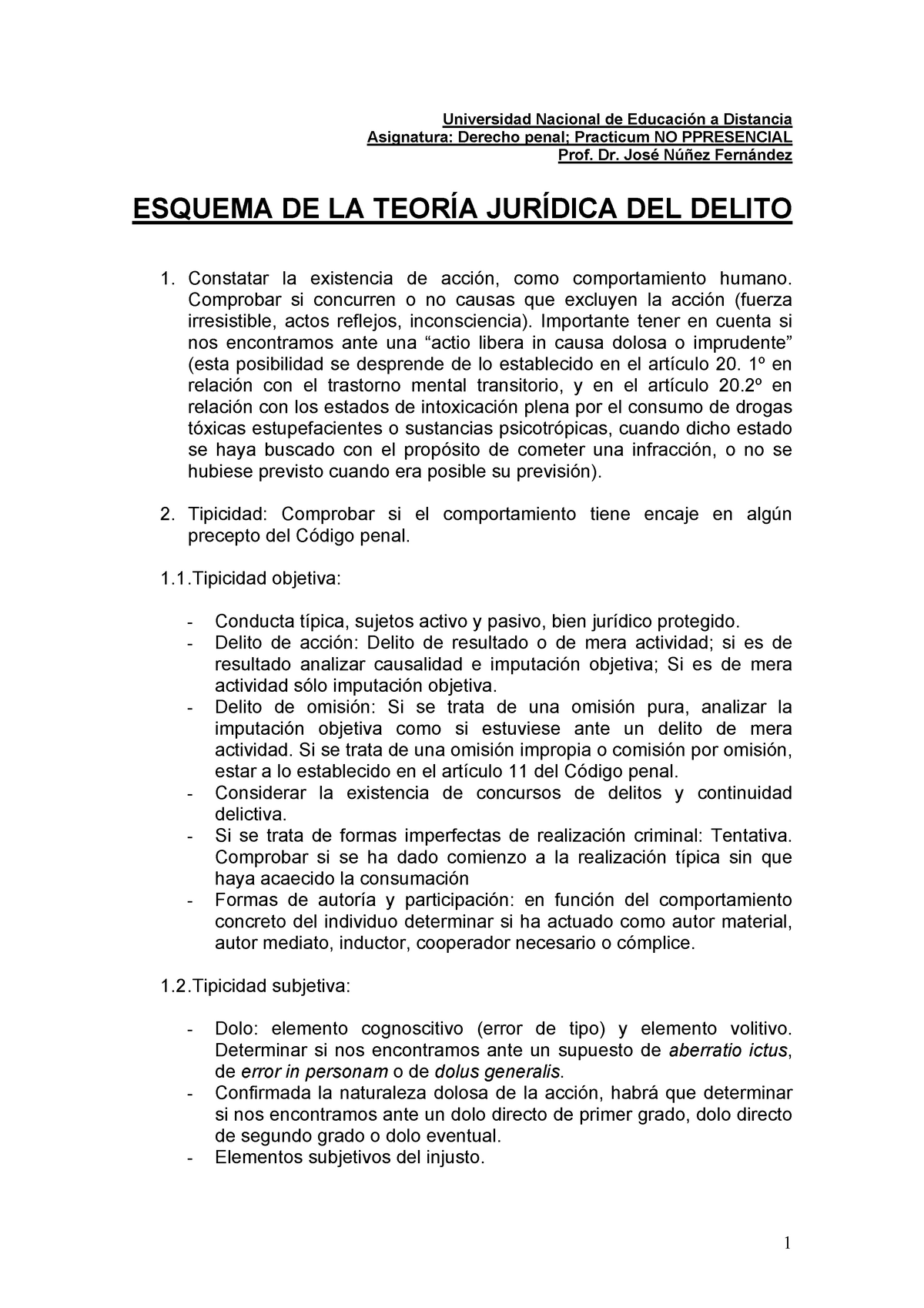 Esquema De La Teoría Jurídica Del Delitopdf Universidad Nacional De Educación A Distancia 9794