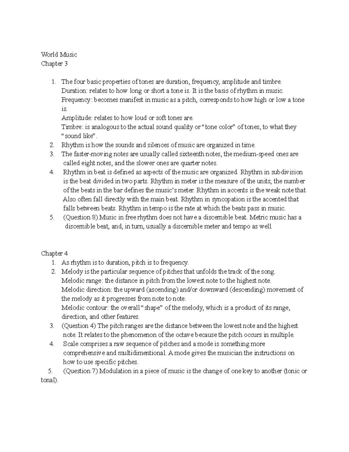 World music Chapter 3 World Music Chapter 3 The four basic properties