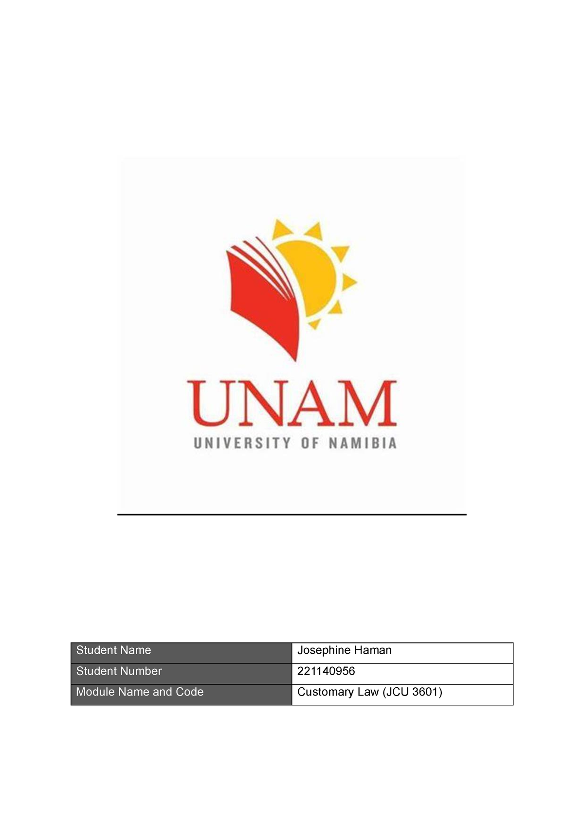 unam assignment cover page 2023