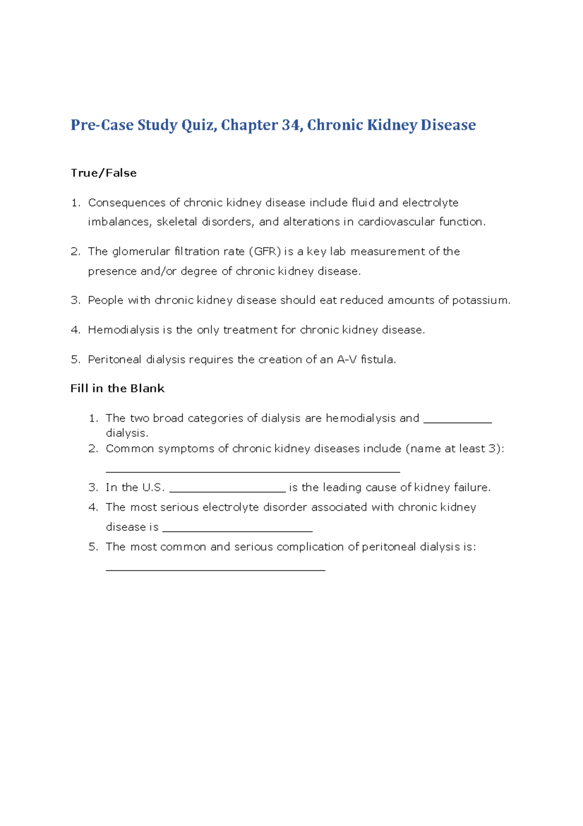 kidney case study answers