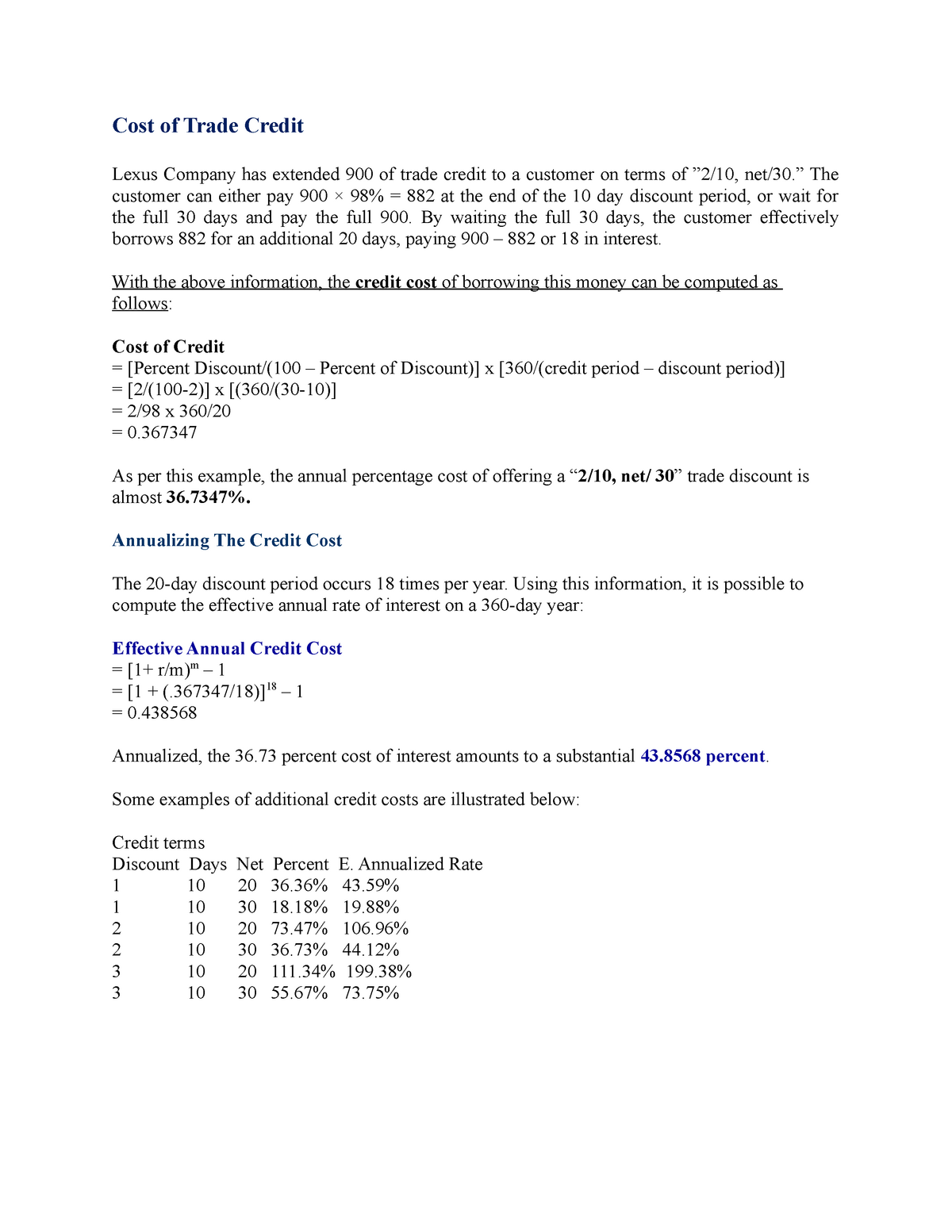 cost-of-trade-credit-xxxxx-cost-of-trade-credit-lexus-company-has