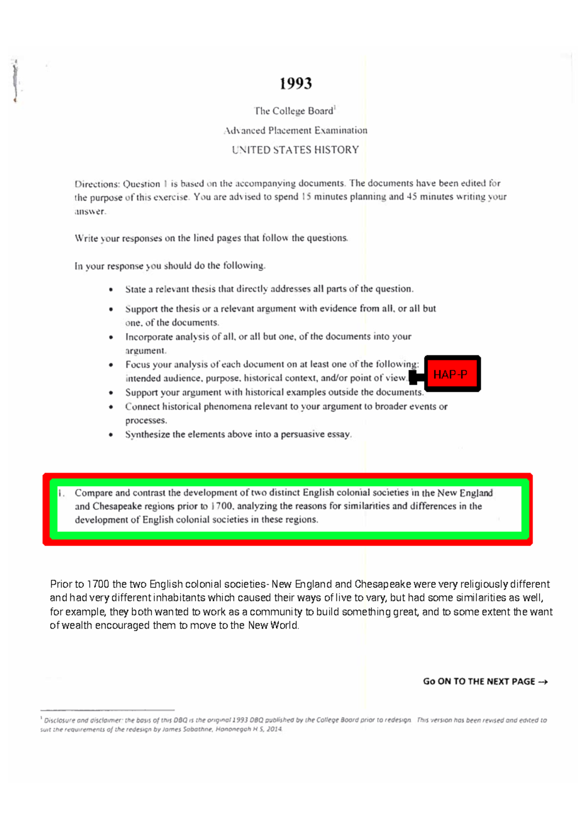 N. New England vs. Chesapeake DBQ Studocu