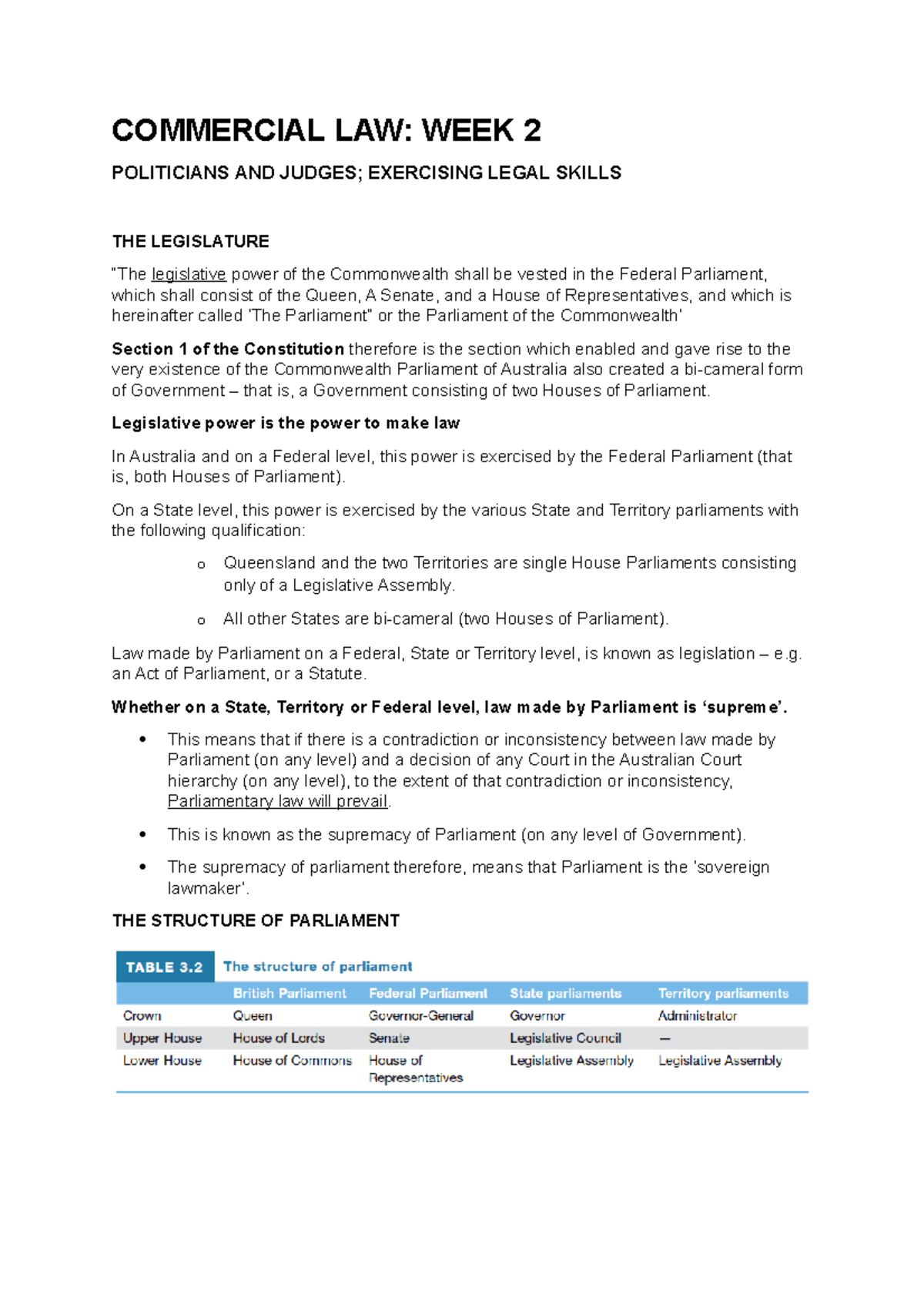 Commercial LAW WEEK 2 - Lecture notes 2 - COMMERCIAL LAW: WEEK 2 ...