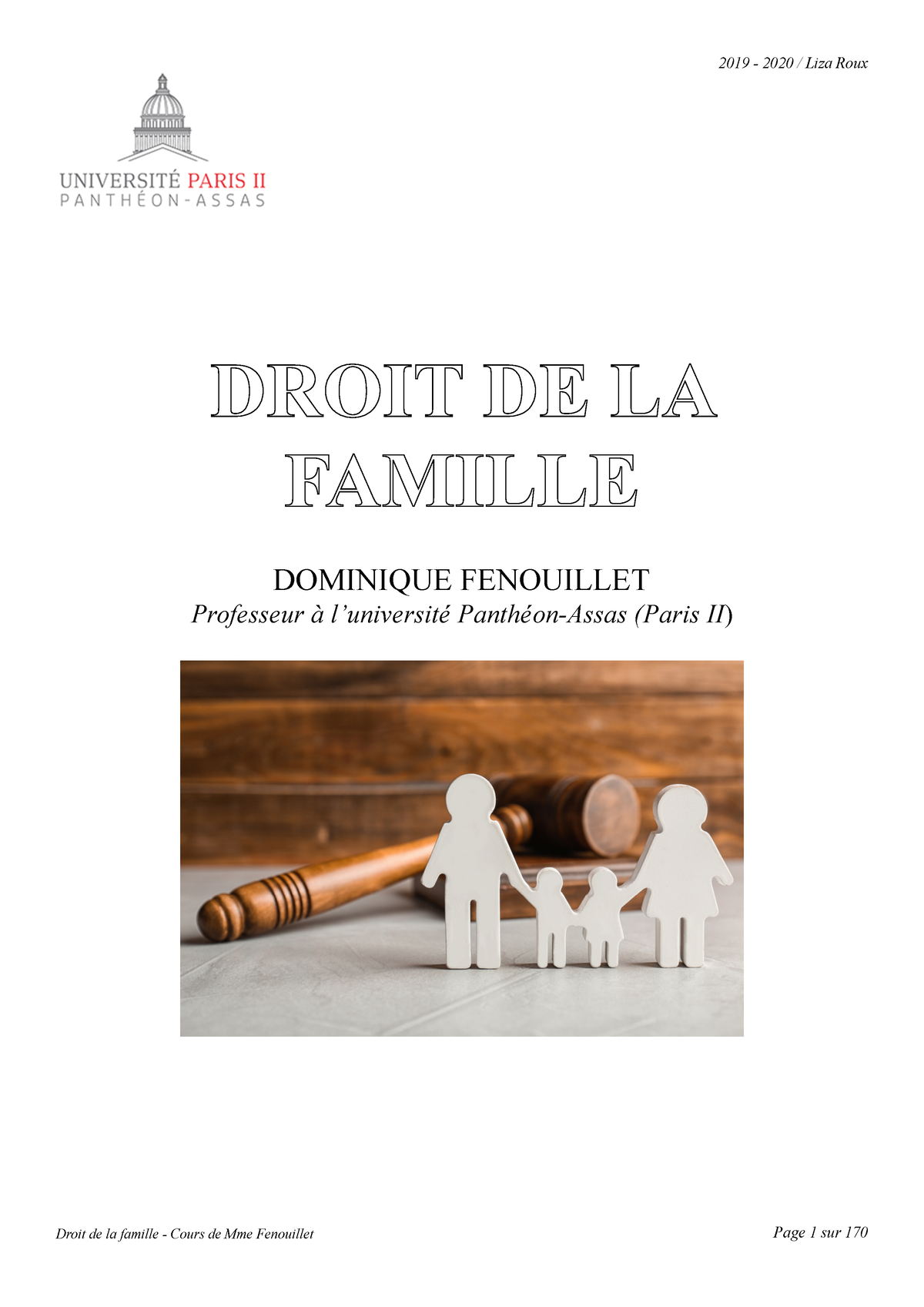 Cours Droit De La Famille Complet - DROIT DE LA FAMILLE DOMINIQUE ...