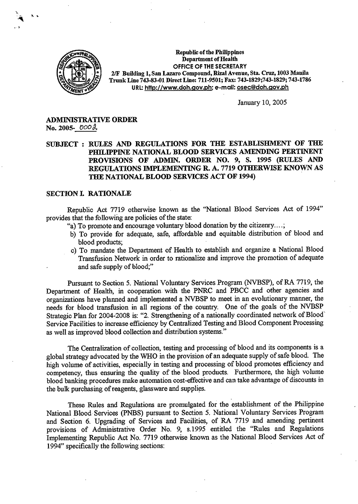 Ao2005-0002 RR for RA 7719 - medtech laws and Bioethics - Studocu