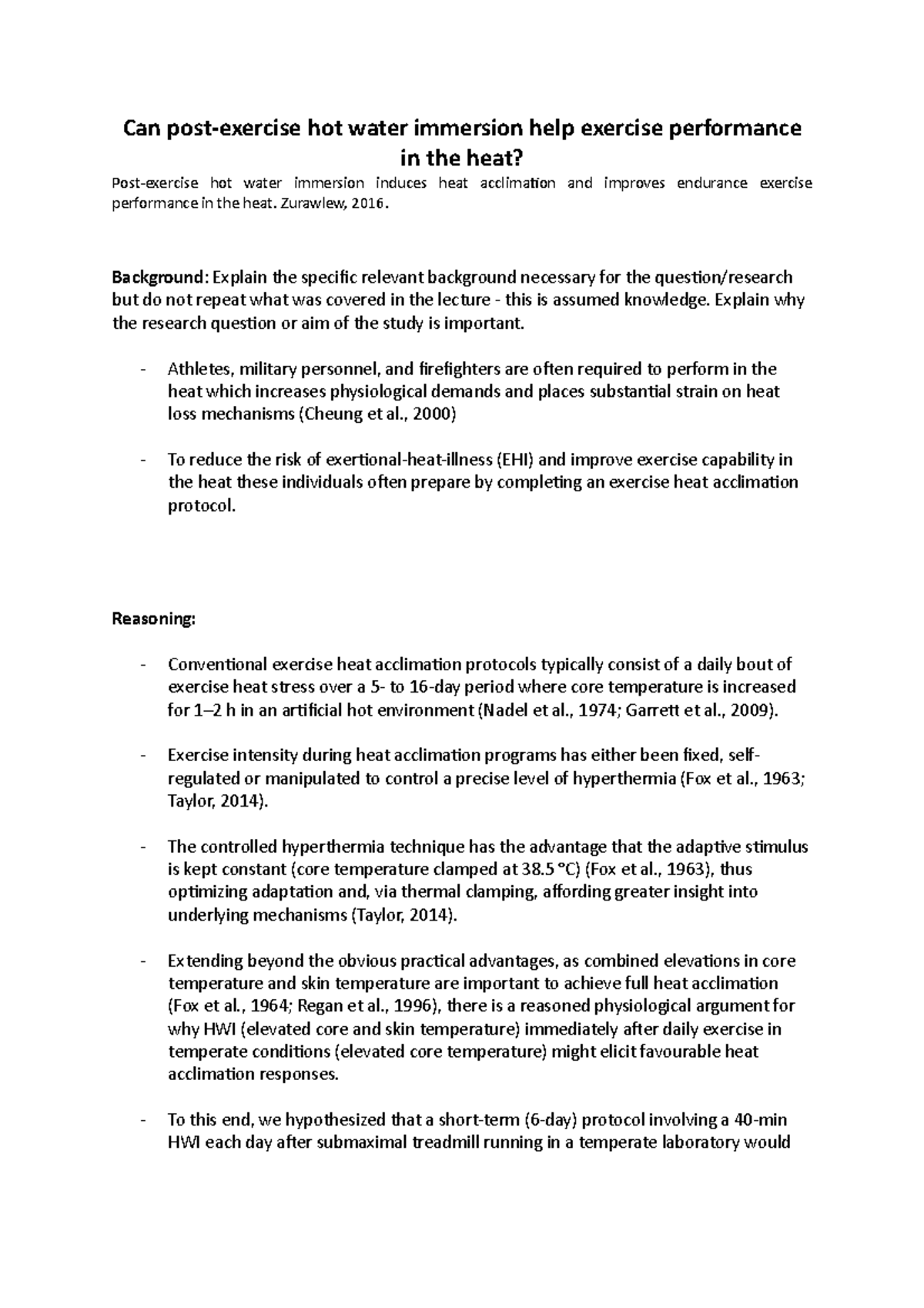 Advanced Physio IIT Can postexercise hot water immersion help