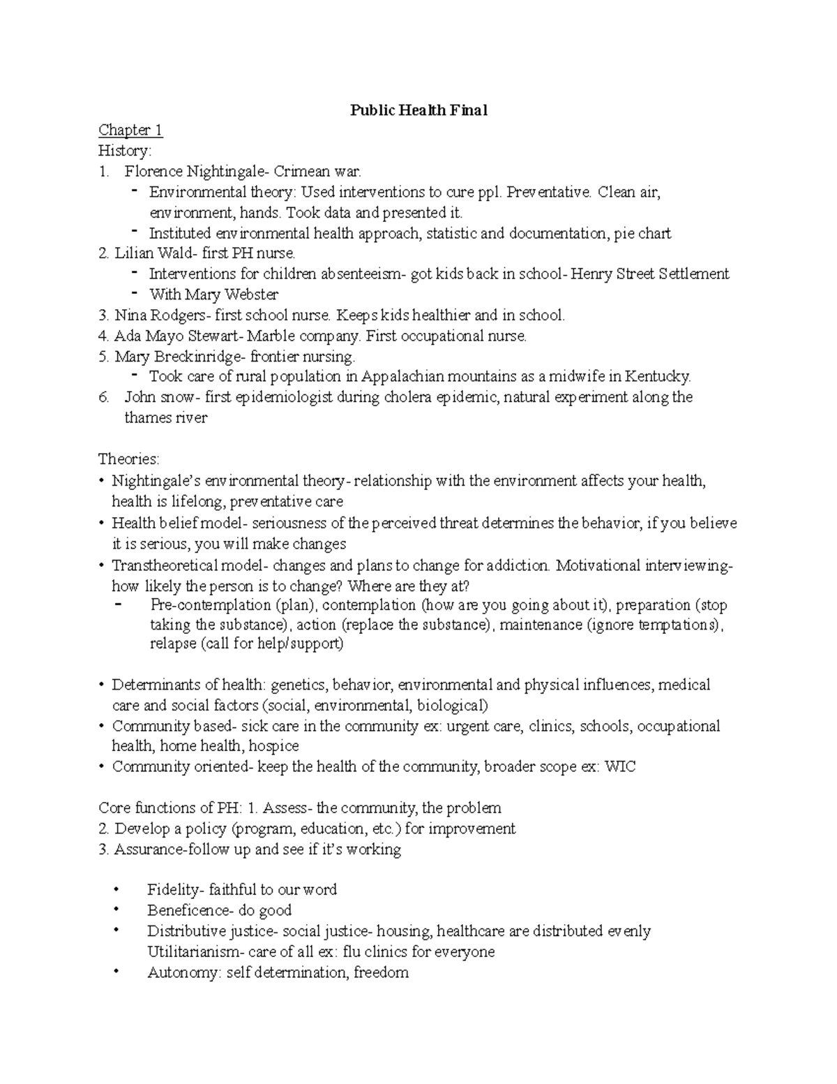 N340-Final pdf - Study guide for final - Public Health Final Chapter 1 ...