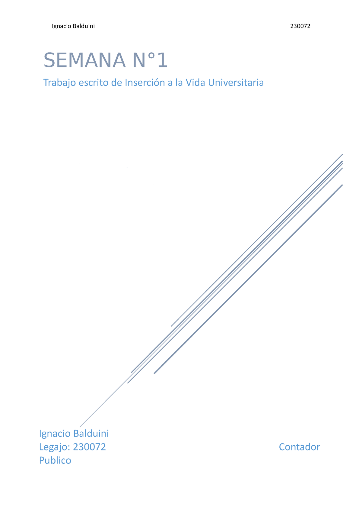 IVU Semana 1 - TP1 - SEMANA N° Trabajo Escrito De Inserción A La Vida ...