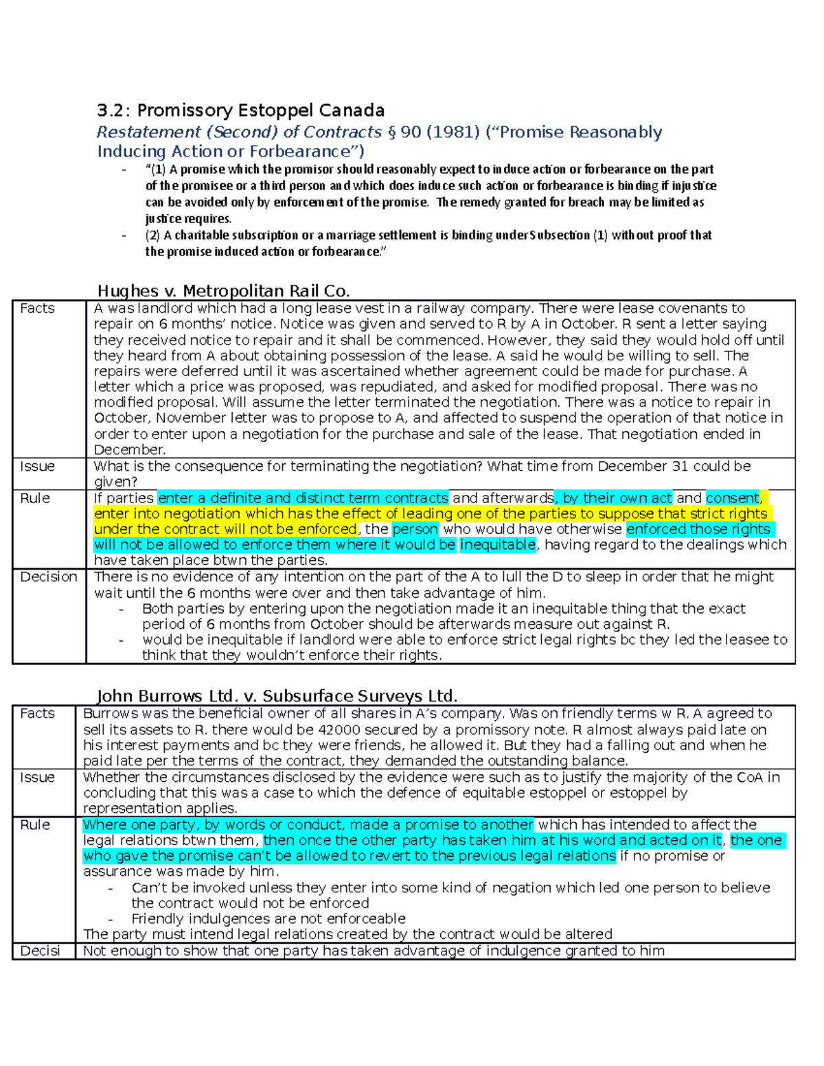 Promissory estoppel - Concepts Summary - 3: Promissory Estoppel Canada ...