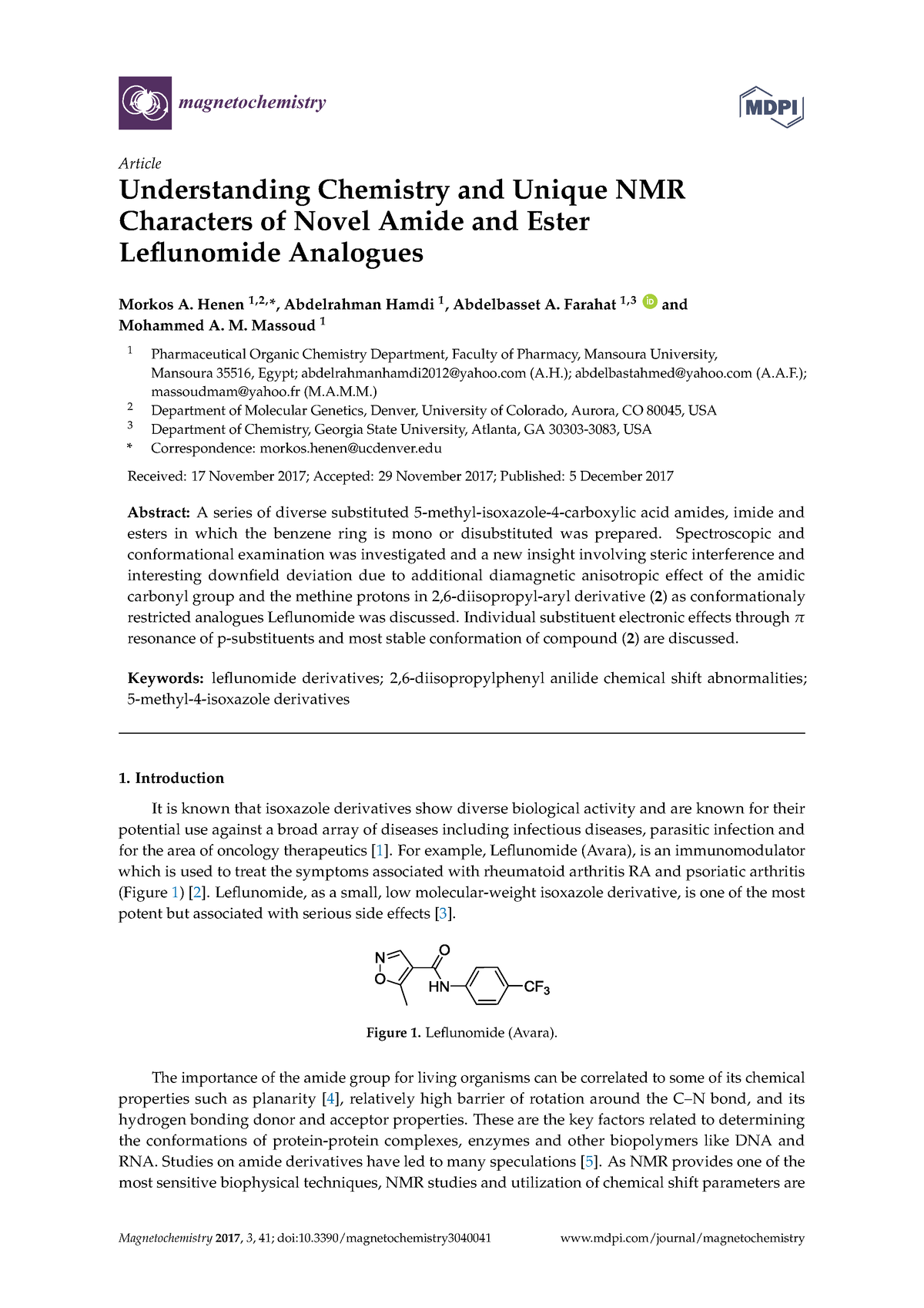 Magnetochemistry 03 00041 V2 - Magnetochemistry Article Understanding ...