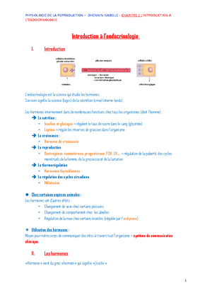 sujet session 1 endocrino - 1- La communication hormonale : A- Une ...