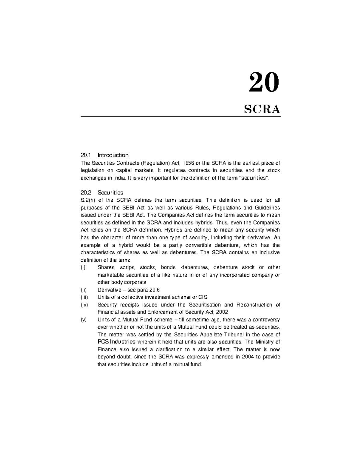 Securities notes 20 SCRA 20 Introduction The Securities Contracts