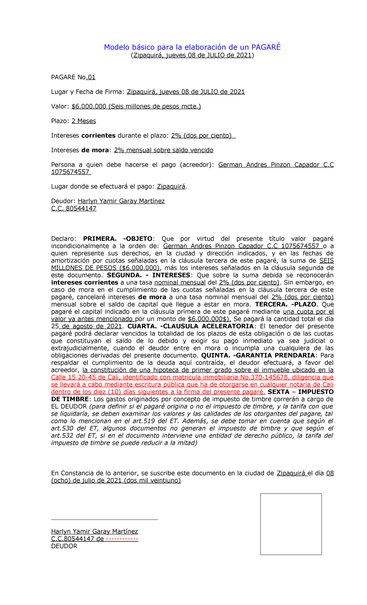 Modelo pagare sdasdasdInventarios Inventarios - Modelo básico para la  elaboración de un PAGARÉ - Studocu