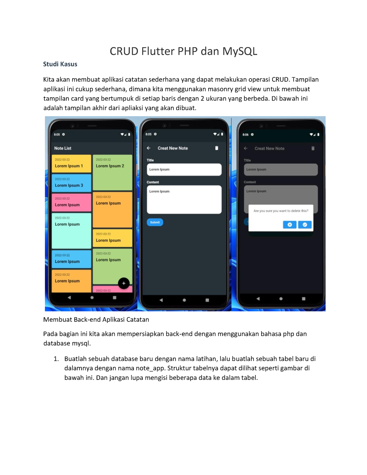 Latihan 9 Pemrograman - CRUD Flutter PHP Dan MySQL Studi Kasus Kita ...