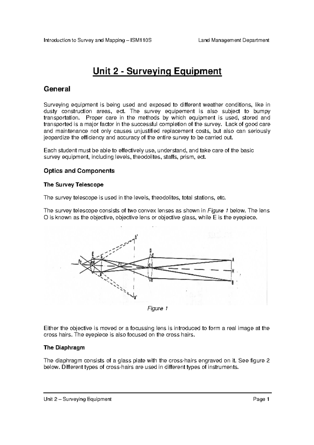 Introduction To Surveying And Mapping - Unit 2 - Surveying Equipment ...