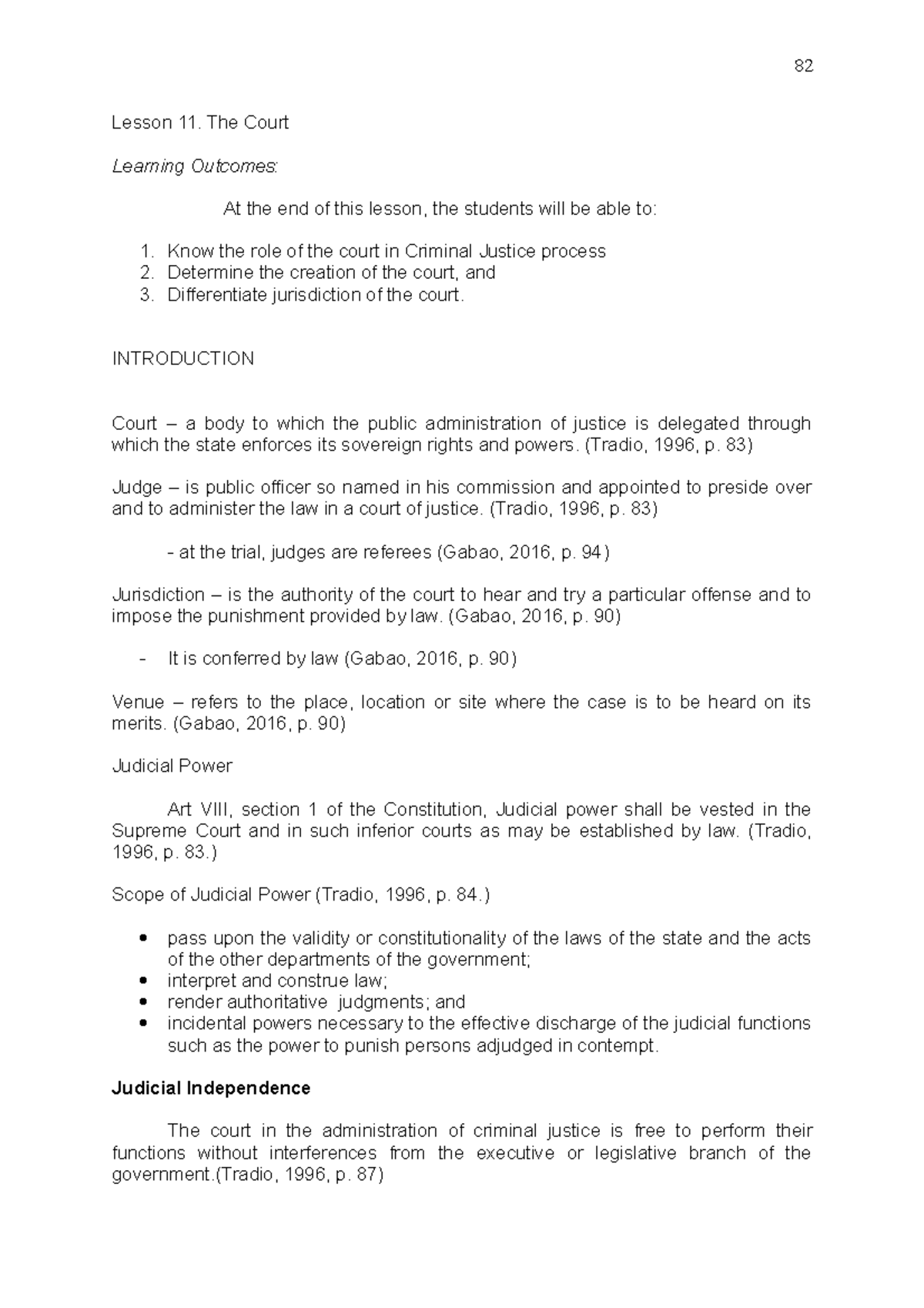 CJSLesson 11 TheCourt Lesson 11. The Court Learning At