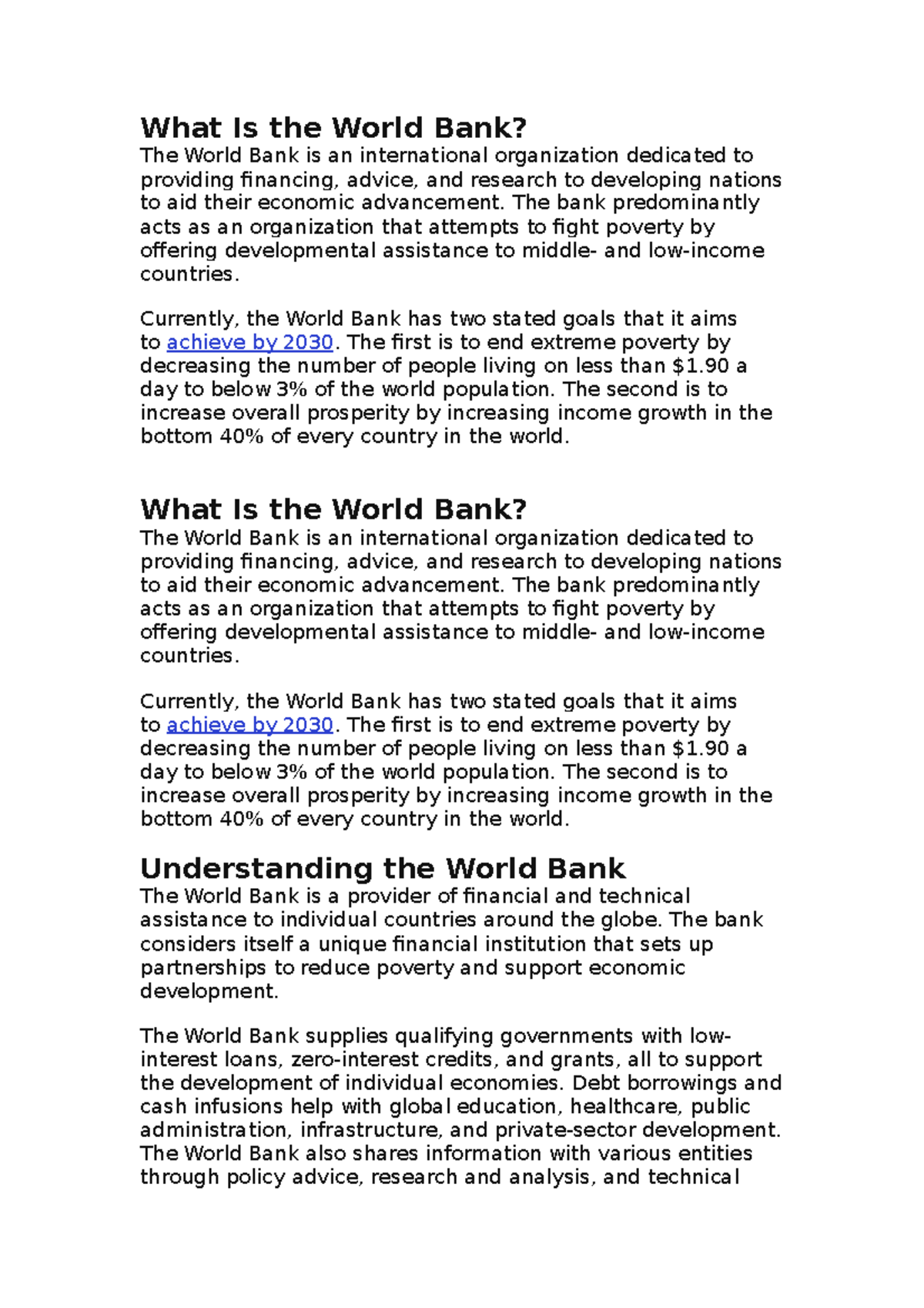 The World Bank Is An International Development Organization Owned By ...