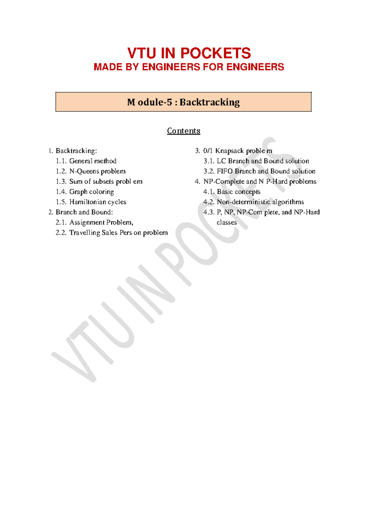 DAA-Module-5 - Notes - VTU IN POCKETS MADE BY ENGINEERS FOR ENGINEERS M ...