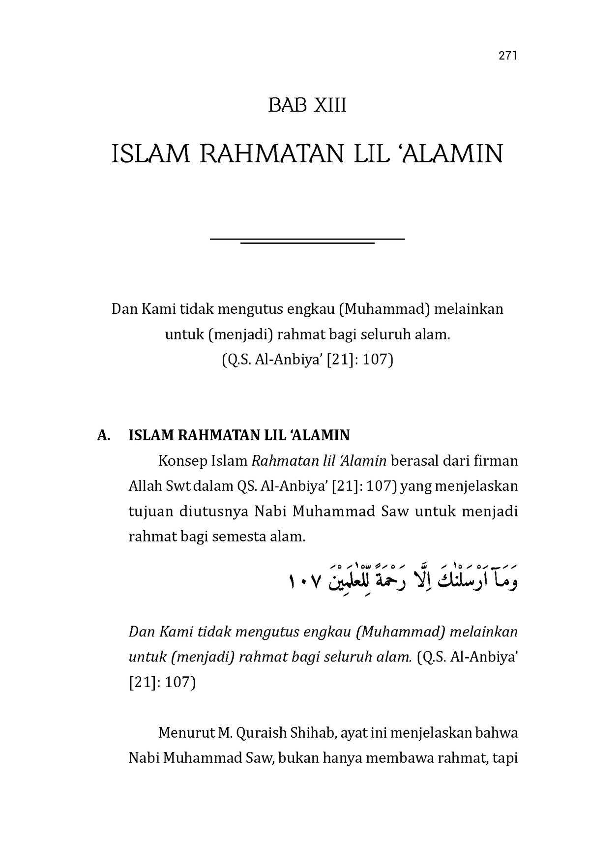 Bab 13 Islam Rahmatan Lilalamin - IslaM RahMatan Lil’alaMin 271 BAB ...