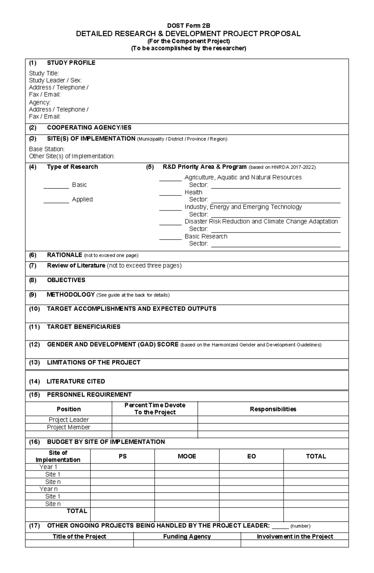 Proposal-Form-2B Detailed-1 - DOST Form 2B DETAILED RESEARCH ...