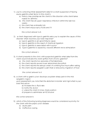 La Charity Practice Questions Nclex - CH APTER 1 PAI N A ch r on ic p a ...