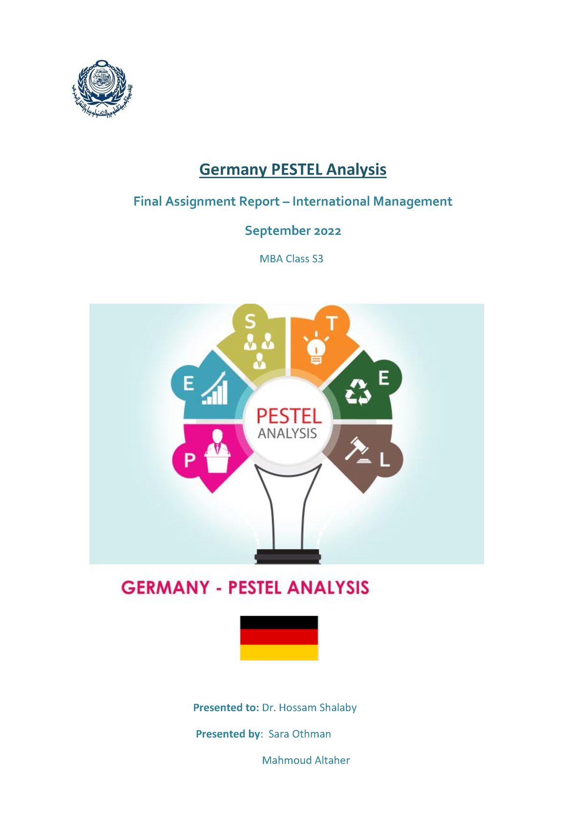 Germany Pestel Analysis - IM Final - Sara Othman Mahmoud Altaher ...