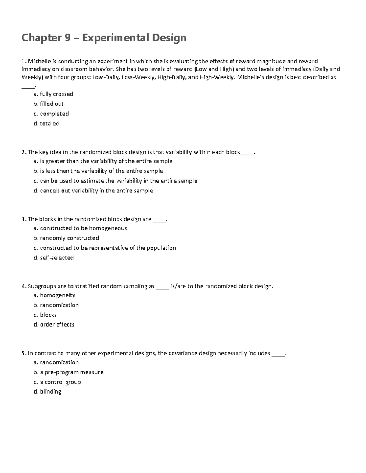 analyzing experimental design worksheet answers