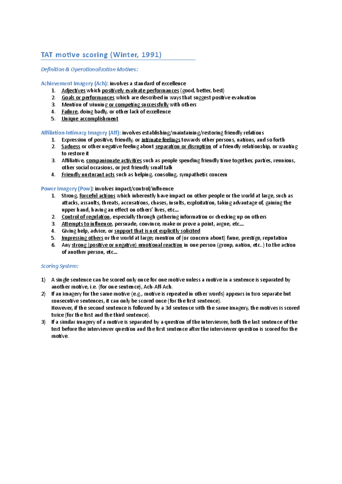 TAT motive scoring - Informatie over de TAT test - TAT motive scoring ...