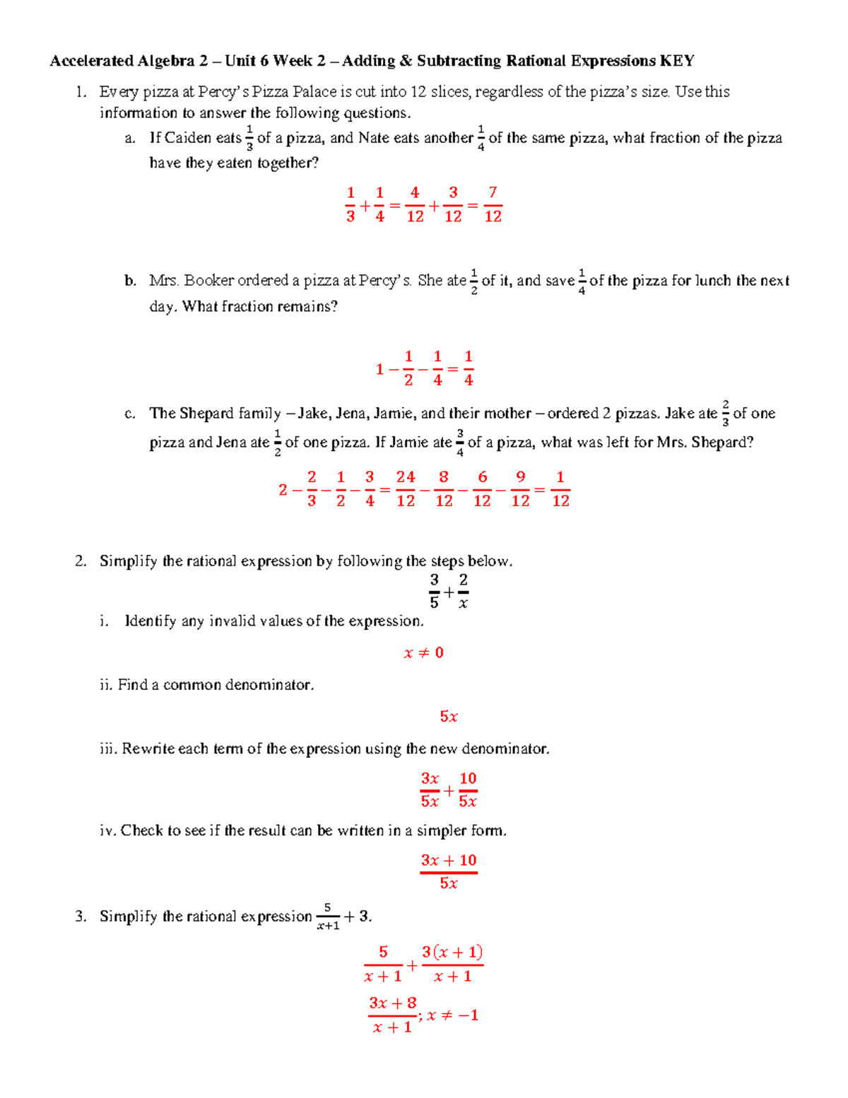 algebra 2 unit 6 lesson 4 homework answers