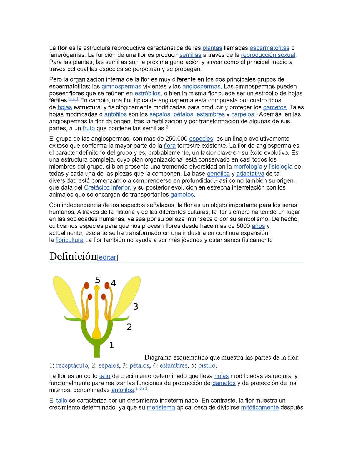 Teoria De Una Flor La Flor Es La Estructura Reproductiva