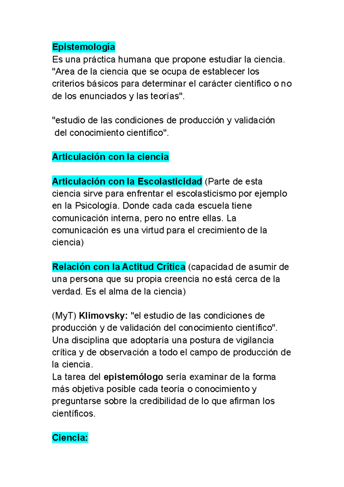 Epistemología - Resumen - Epistemología Es Una Práctica Humana Que ...