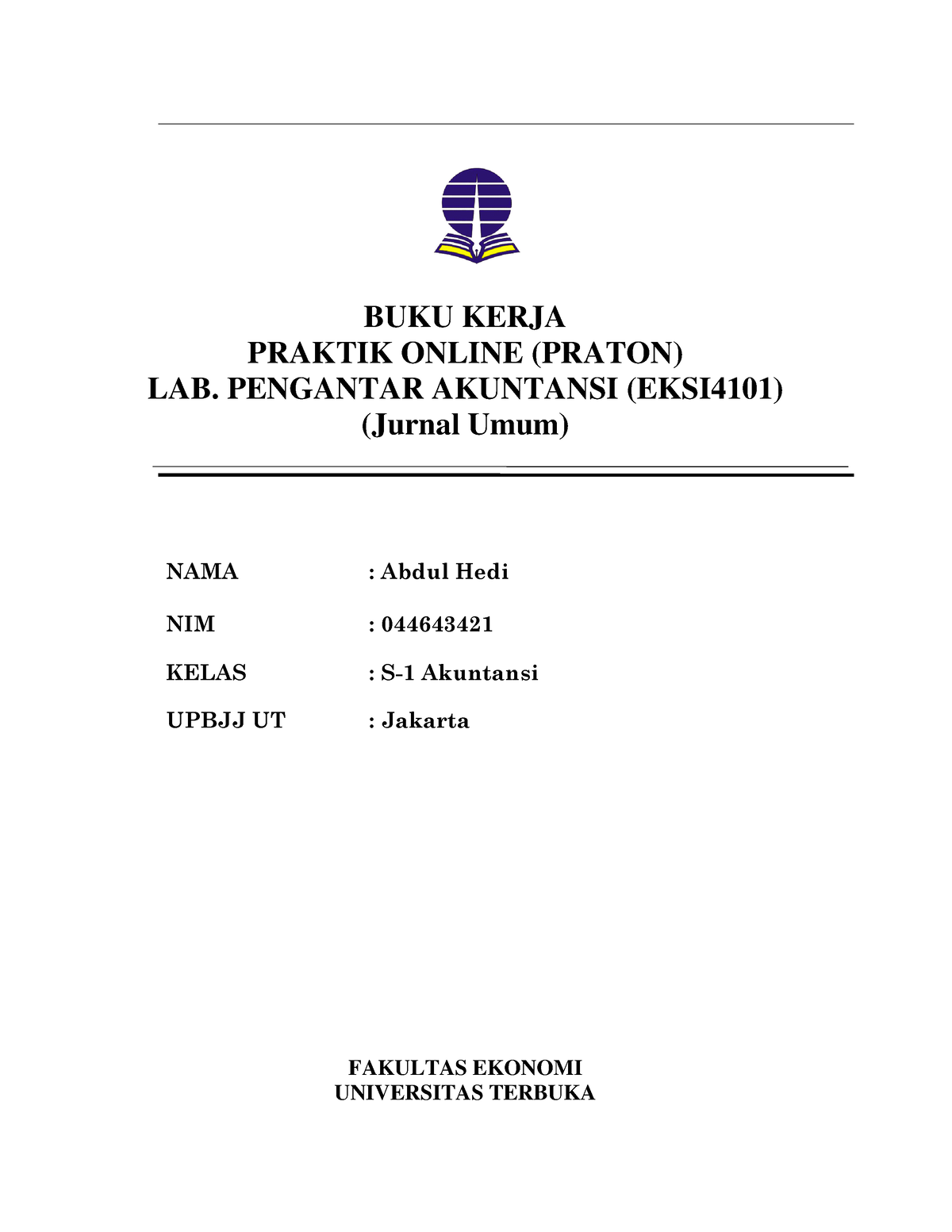 Kertas Kerja Tugas 1 Jurnal Umum Laboratorium Pengantar Akuntansi ...