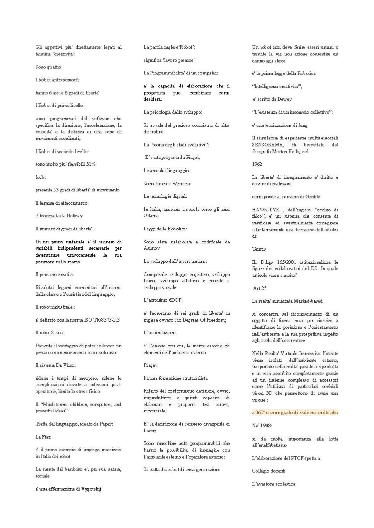 Esame Coding PDF Exam Coding Results - Gli aggettivi piu' direttamente ...