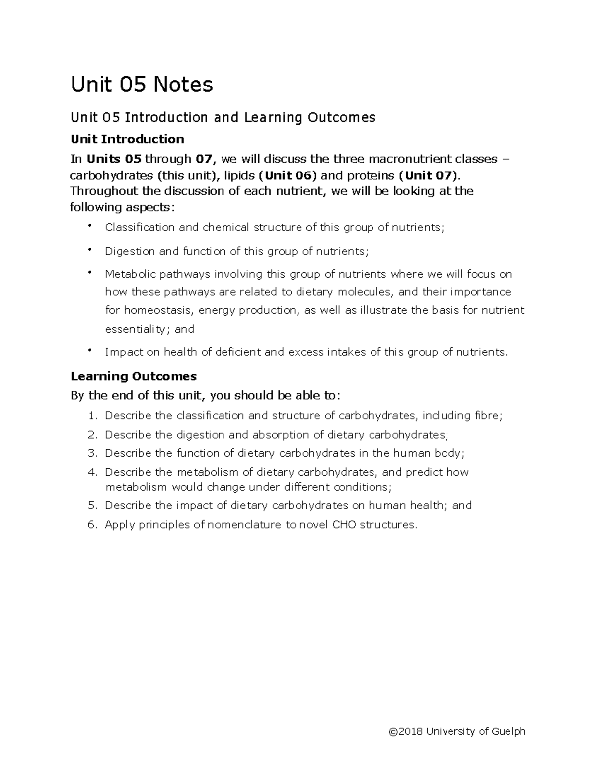 Unit 5 Notes - Unit 05 Notes Unit 05 Introduction And Learning Outcomes ...