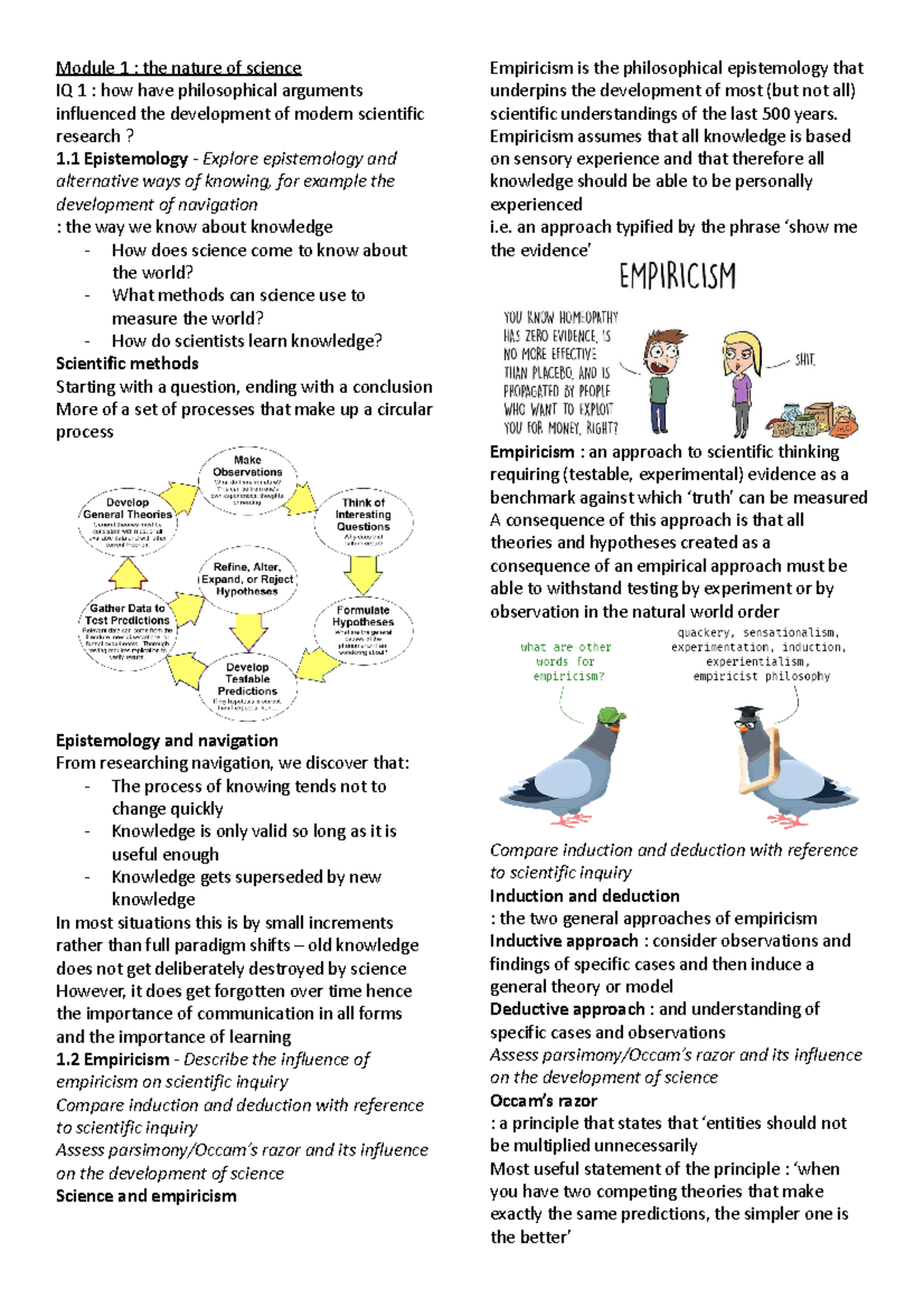 Extension summaries - Module 1 : the nature of science IQ 1 : how have ...