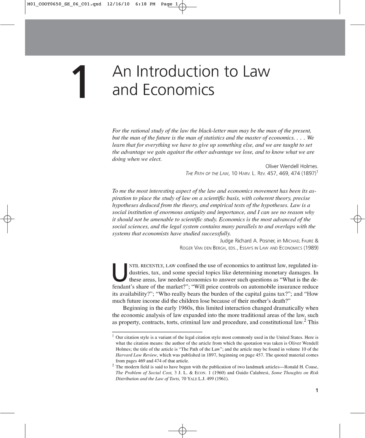 Law And Economics Intro - M01_COOT0650_SE_06_C01 1 6:18 PM Page 1 An ...