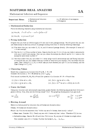 REAL Analysis Workshop 3 - MAST20026 REAL ANALYSIS 3A Real Numbers ...