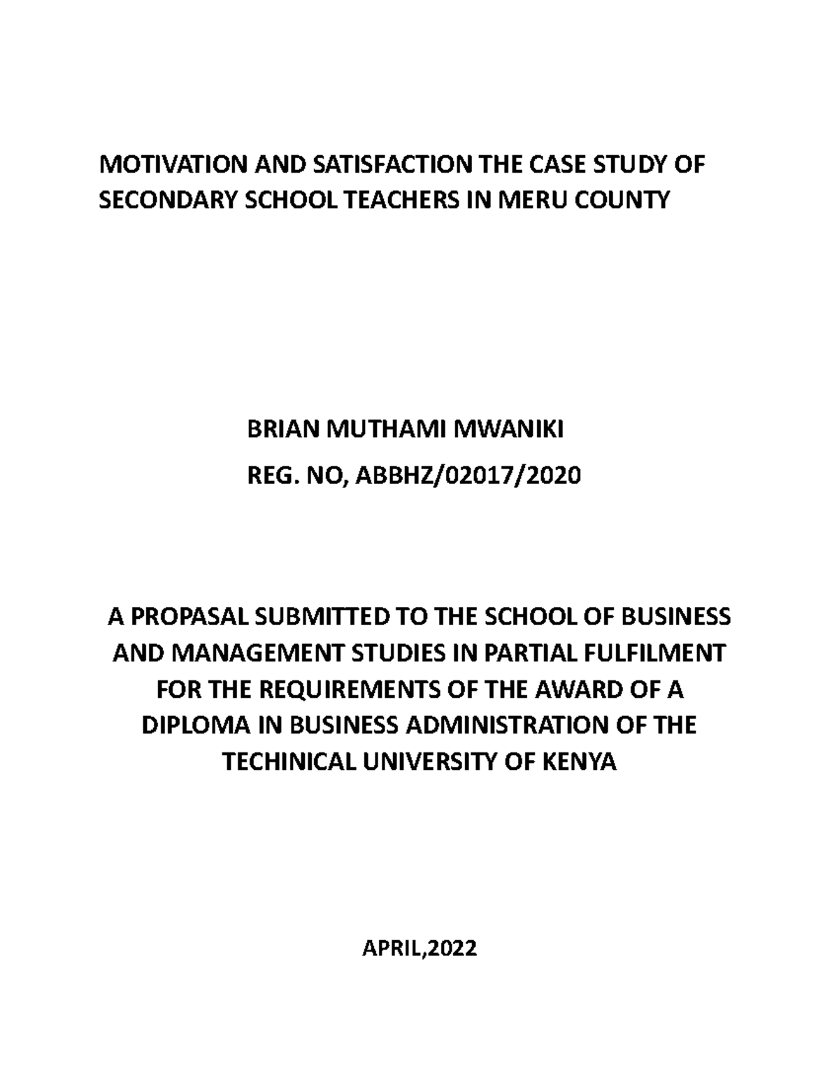 Motivation AND Satisfaction THE CASE Study OF Secondary School Teachers ...