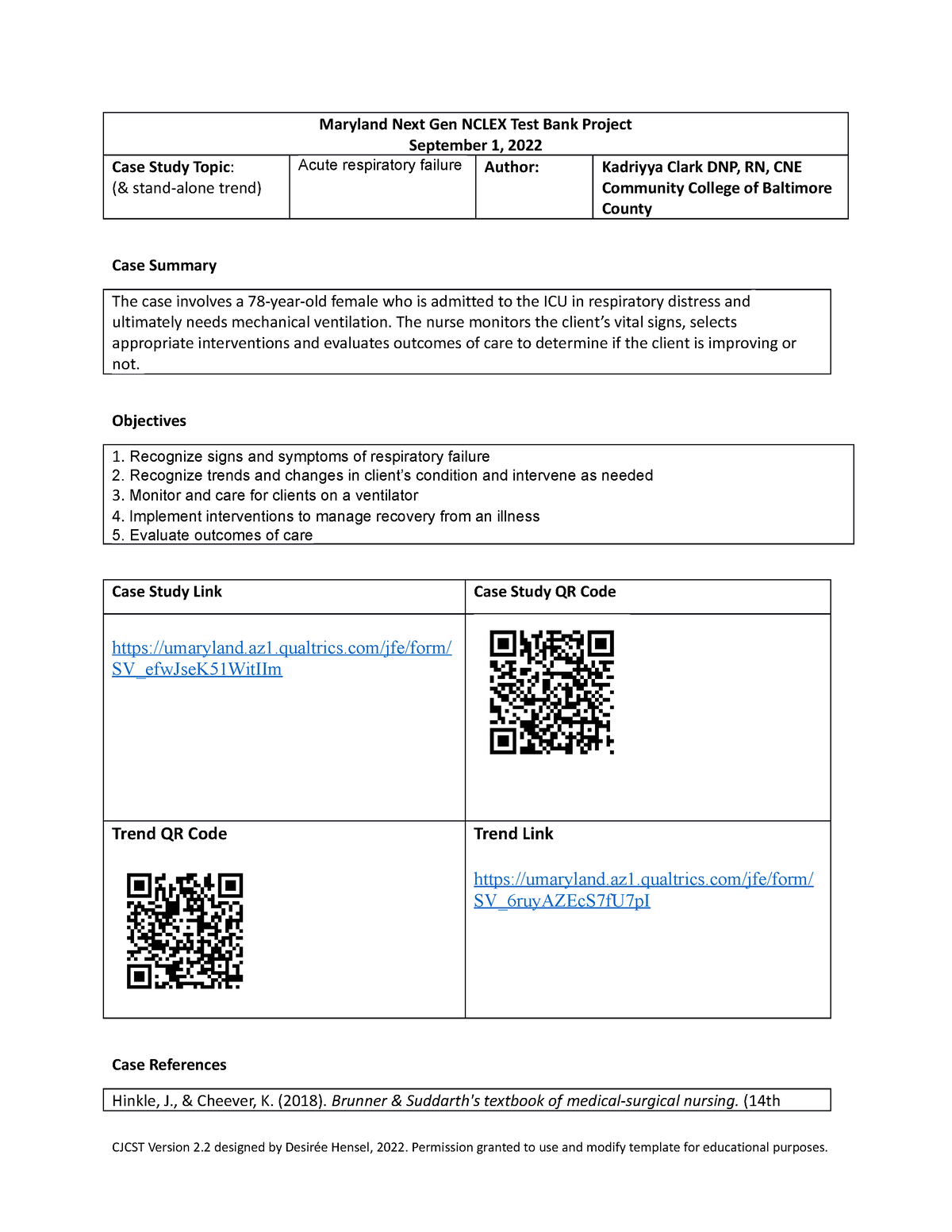 university of maryland nclex case study