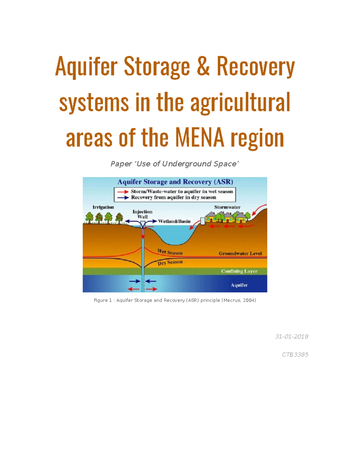 Paper on Aquifer Storage Recovery - Aquifer Storage Recovery systems in ...